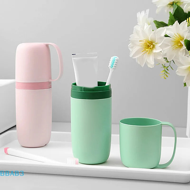 【B】Toothbrush Cup Travel Toothbrush Toothpaste Holder Simple Portable Mouthwash Cup For Business Trip Home Camping Acessor