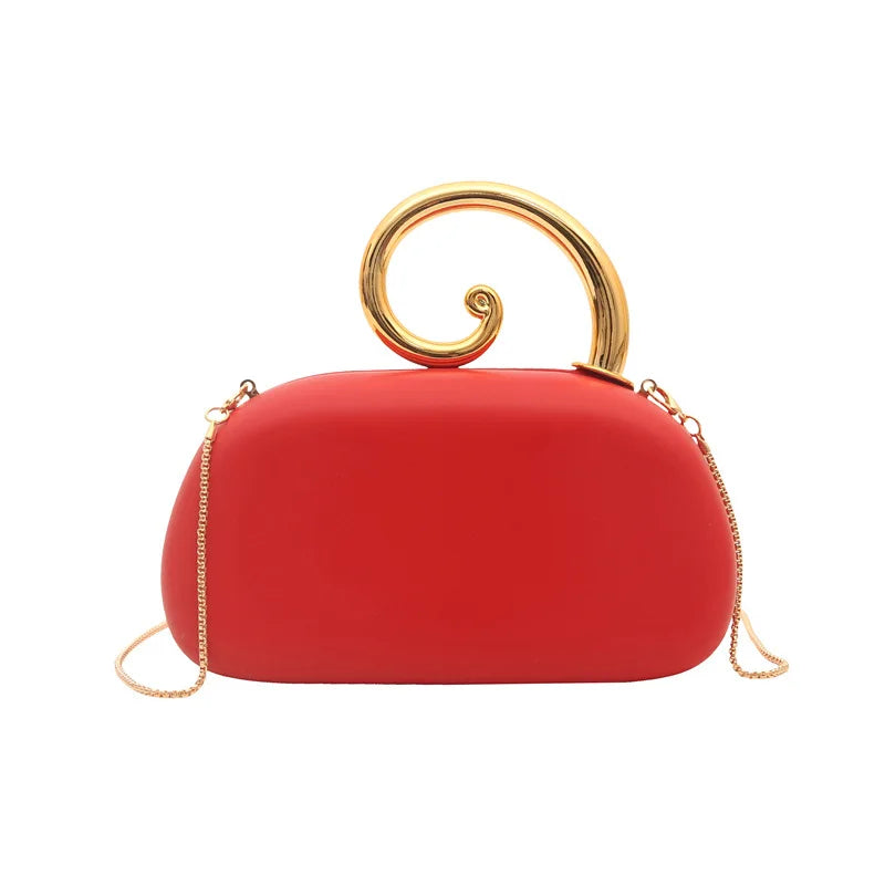 2026 New Fashion Design Irregular Handle Women's Evening Box Bag Luxury High End Party Clutch Handbag Bride Trend Crossbody Bag