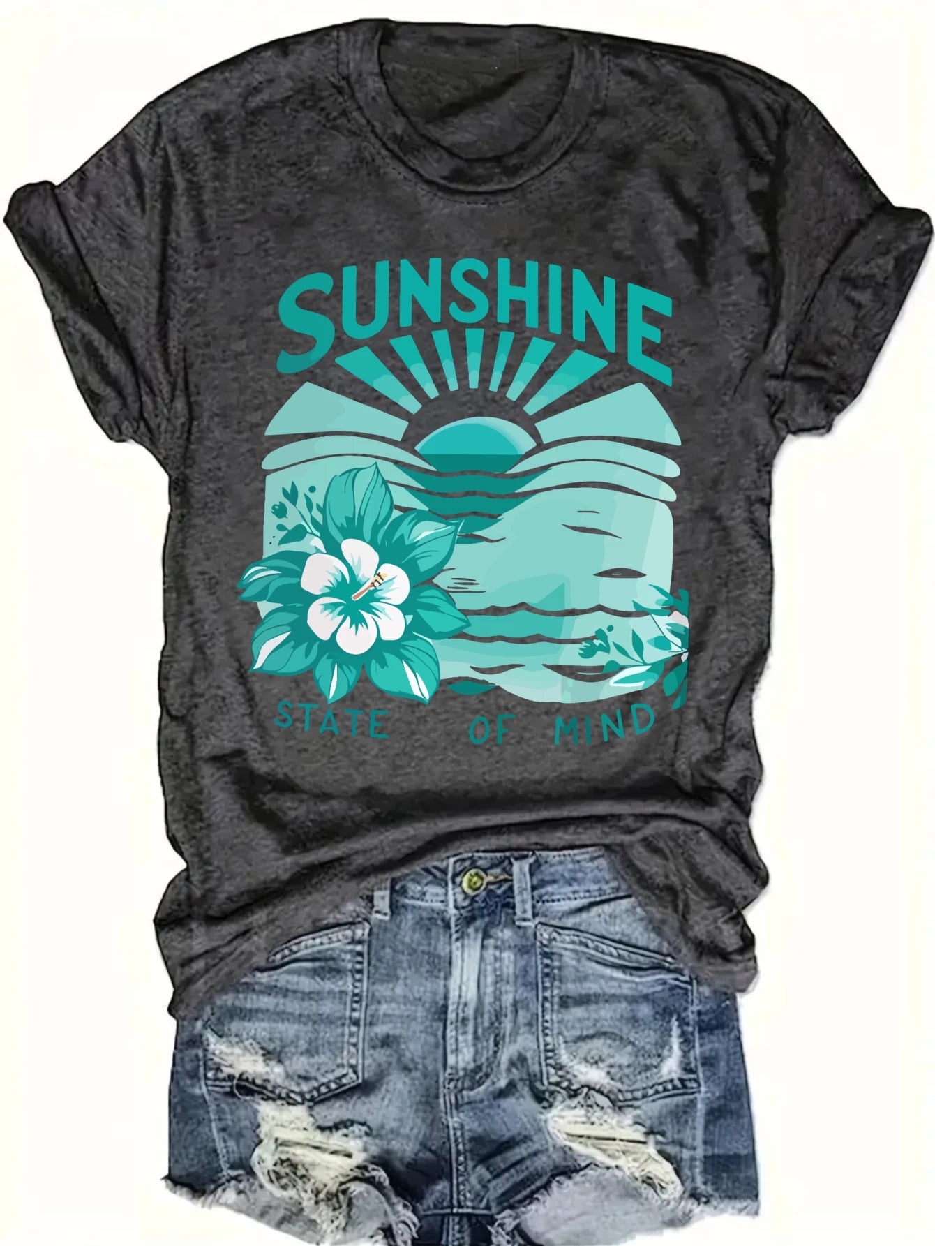 Women's plus size tank top Sunshine State Of Mind Flower Suitable for sports and daily wear womens clothes summer beach vacation