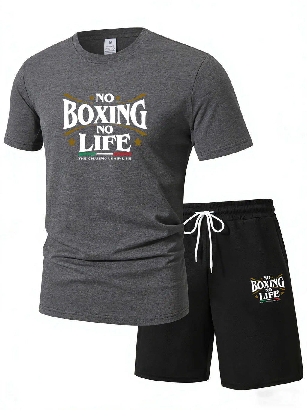 Summer Leisure Men'S 2-Piece Set No Boxing No Life Comfortable Breathable T-Shirt And Shorts Top Print T-Shirts Ensemble