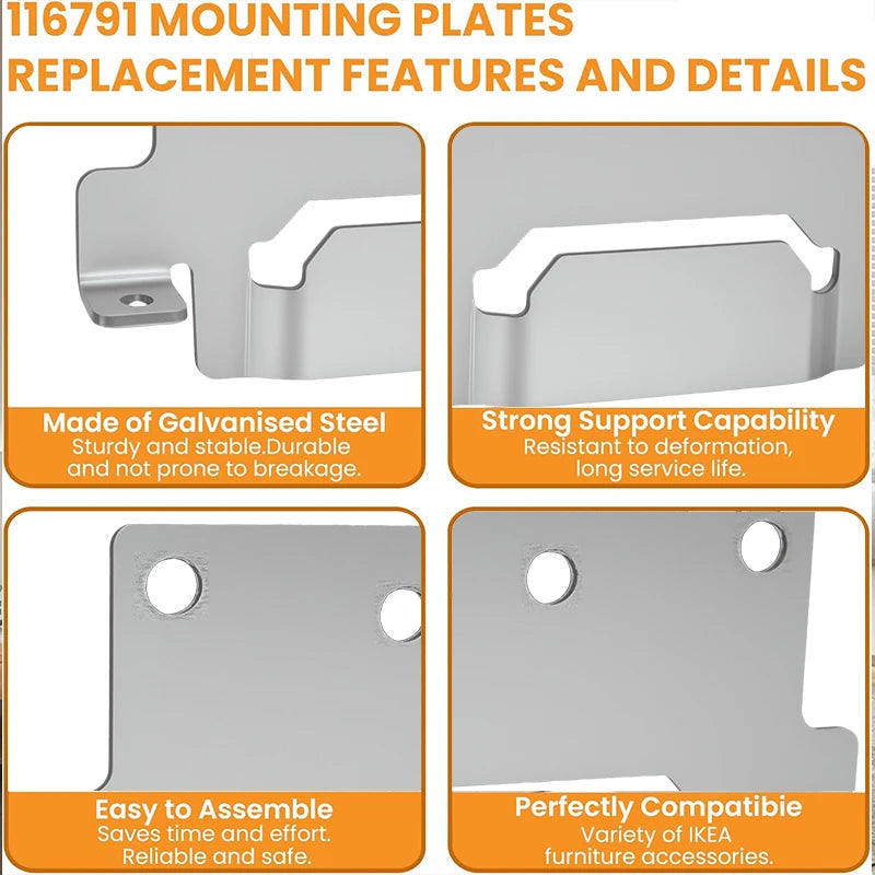 6PCS Campervan Bed Monunting Bracket RV Motorhome Bed Accessories 116791 For Ikea Malm Skorva Trysil Hemnes Malm Brimnes