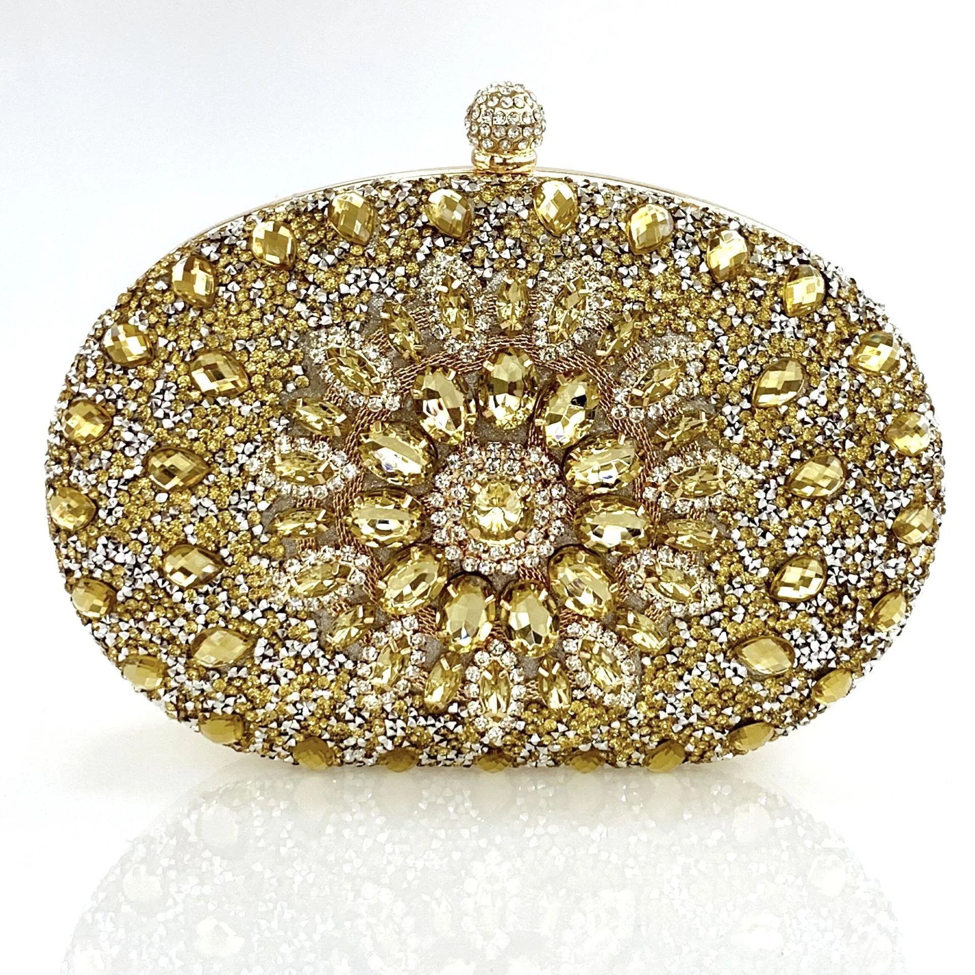 Flower Rhinestones Evening Bags Metal Prom Clutch Diamonds Clutch with Chain Shoulder Handbags Wedding Female Dress Purse Gift