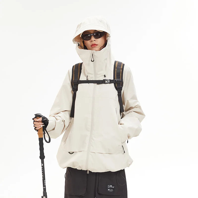 CHRLCK Men's Waterproof Hiking Jackets Spring Autumn Windproof Camping Windbreaker Women Fishing Trekking Running Jacket Unisex