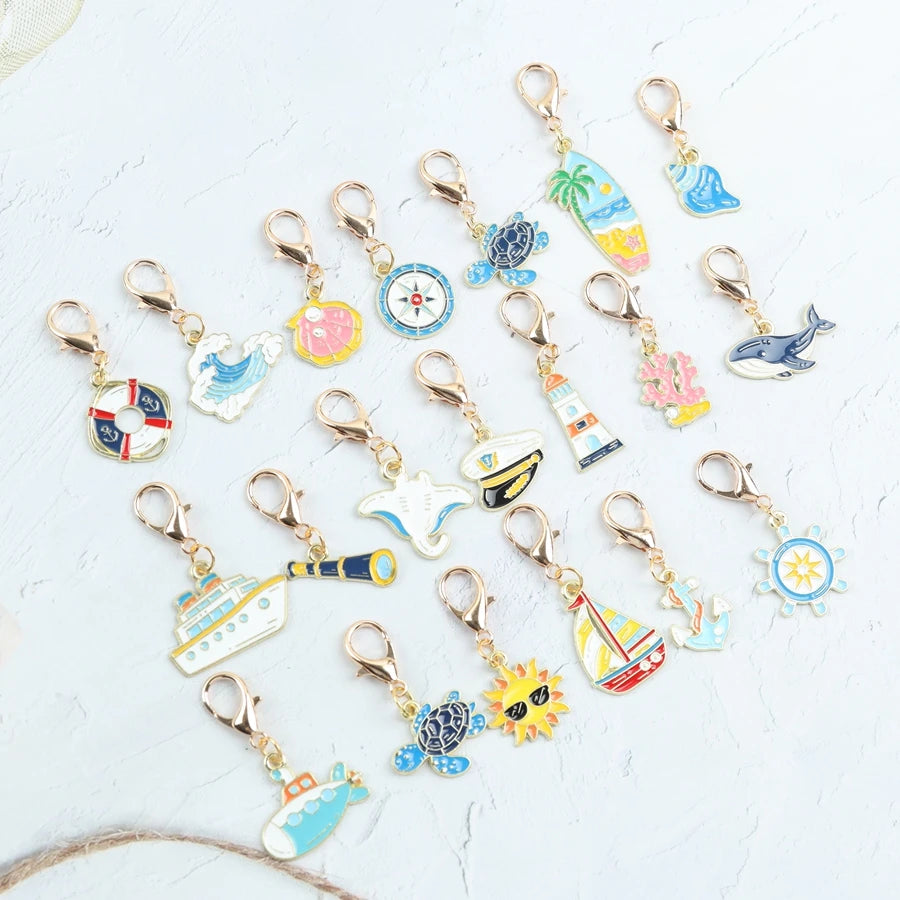 A set of 20 ocean travel keychain sets featuring fun ocean-themed keychains.