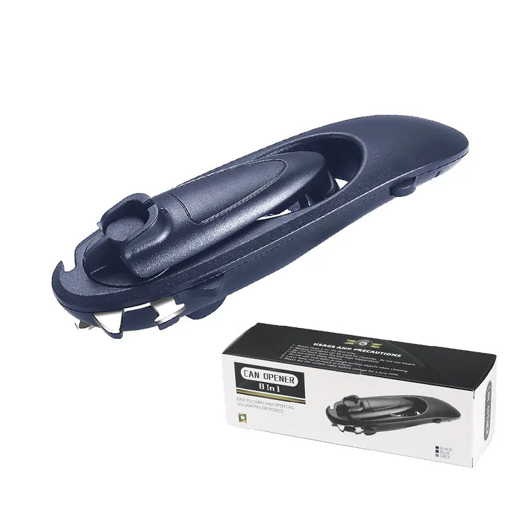 LMETJMA Multifunctional 8 in 1 Manual Can Opener Ergonomic Bottle Opener with Rotary Handle Portable Beer Wine Openers JT06