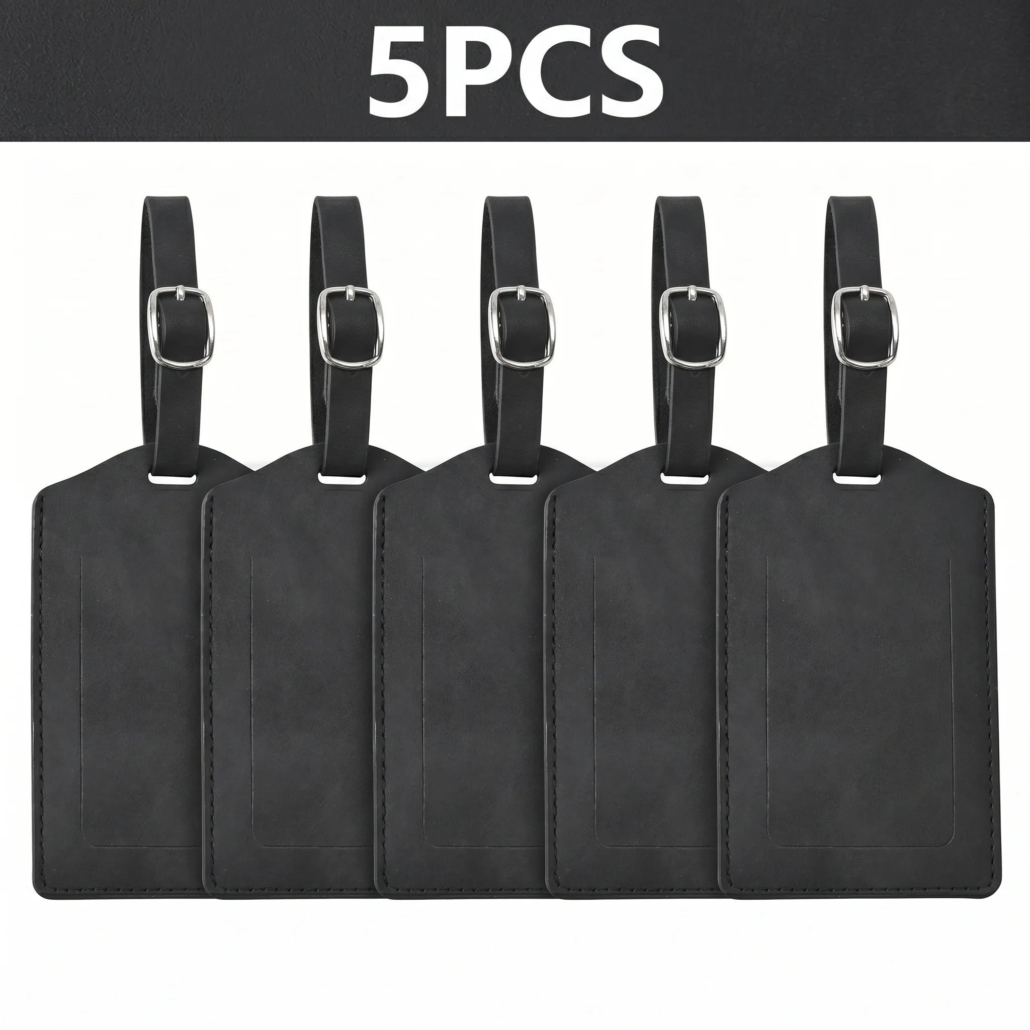 3/5/8PCS Privacy PU Leather Luggage Tag Adjustable Metal Buckle Waterproof Anti-lost Suitcase ID for Backpack Golf Carry Bag