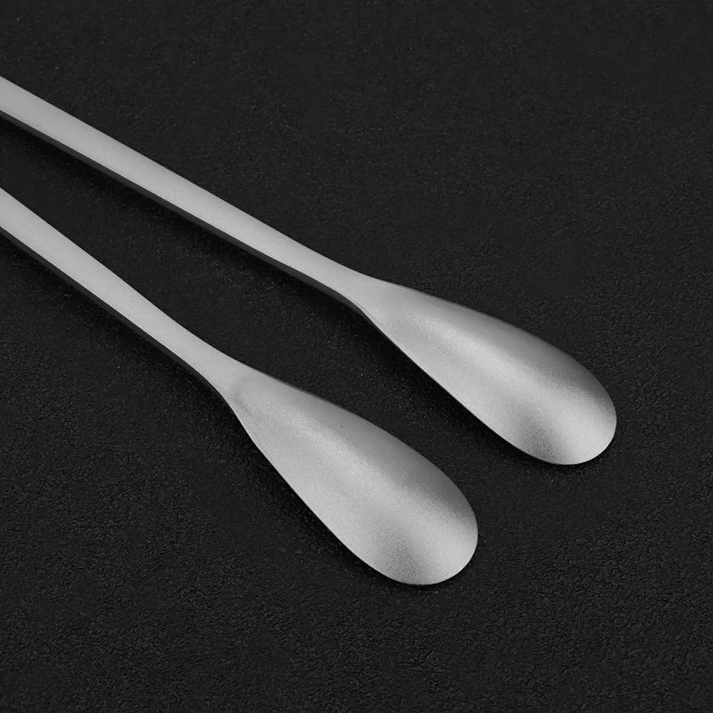 Titanium Alloy Spoon Long Handled Dessert Spoon Outdoor Camping Milk Tea Coffee Bar Mixing Spoon