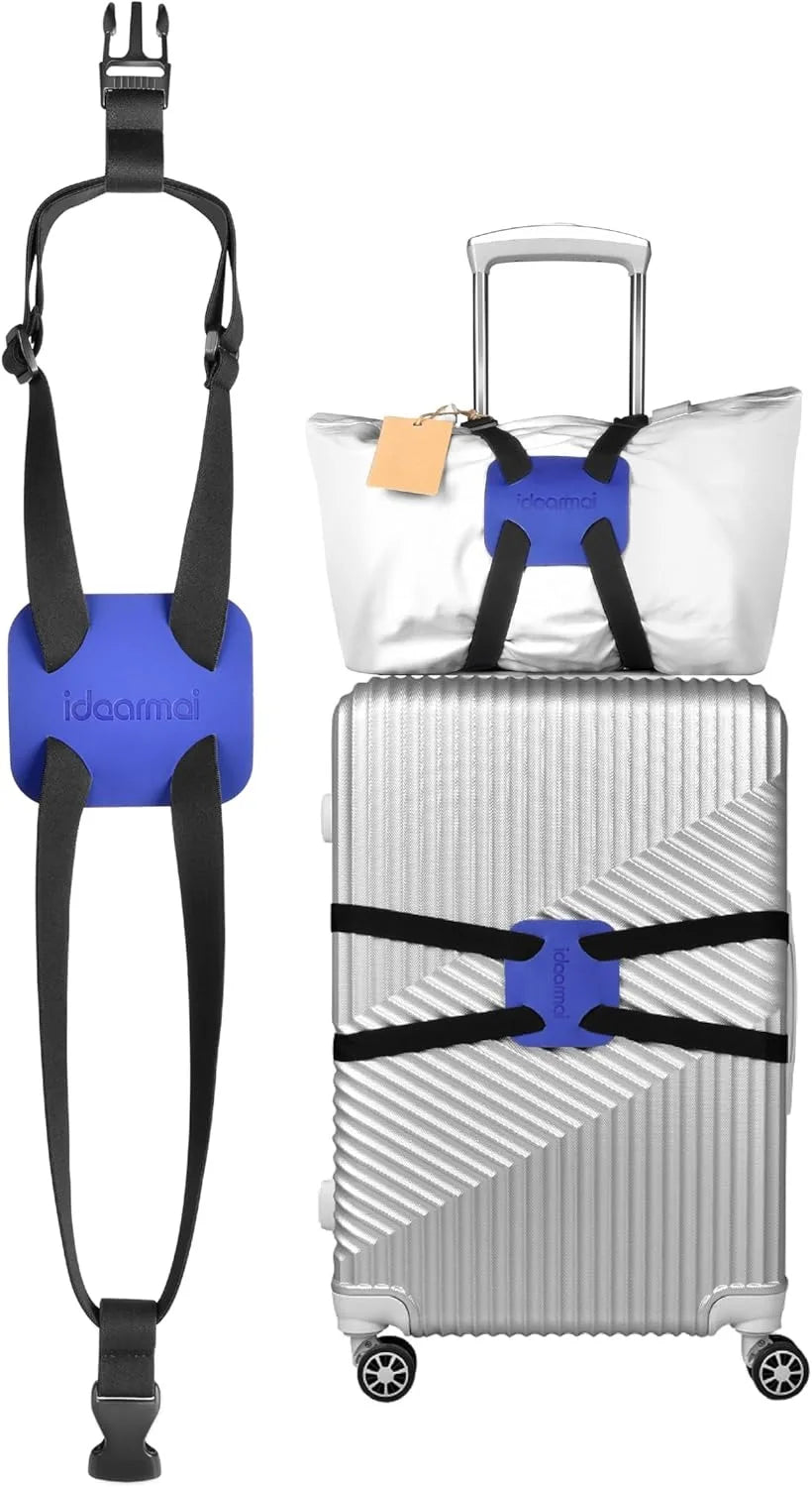 Luggage Straps Bag Bungee，Luggage Straps Suitcase Adjustable Belt，Add a Bag Easy to Travel Suitcase Elastic Strap Belt – (Black)