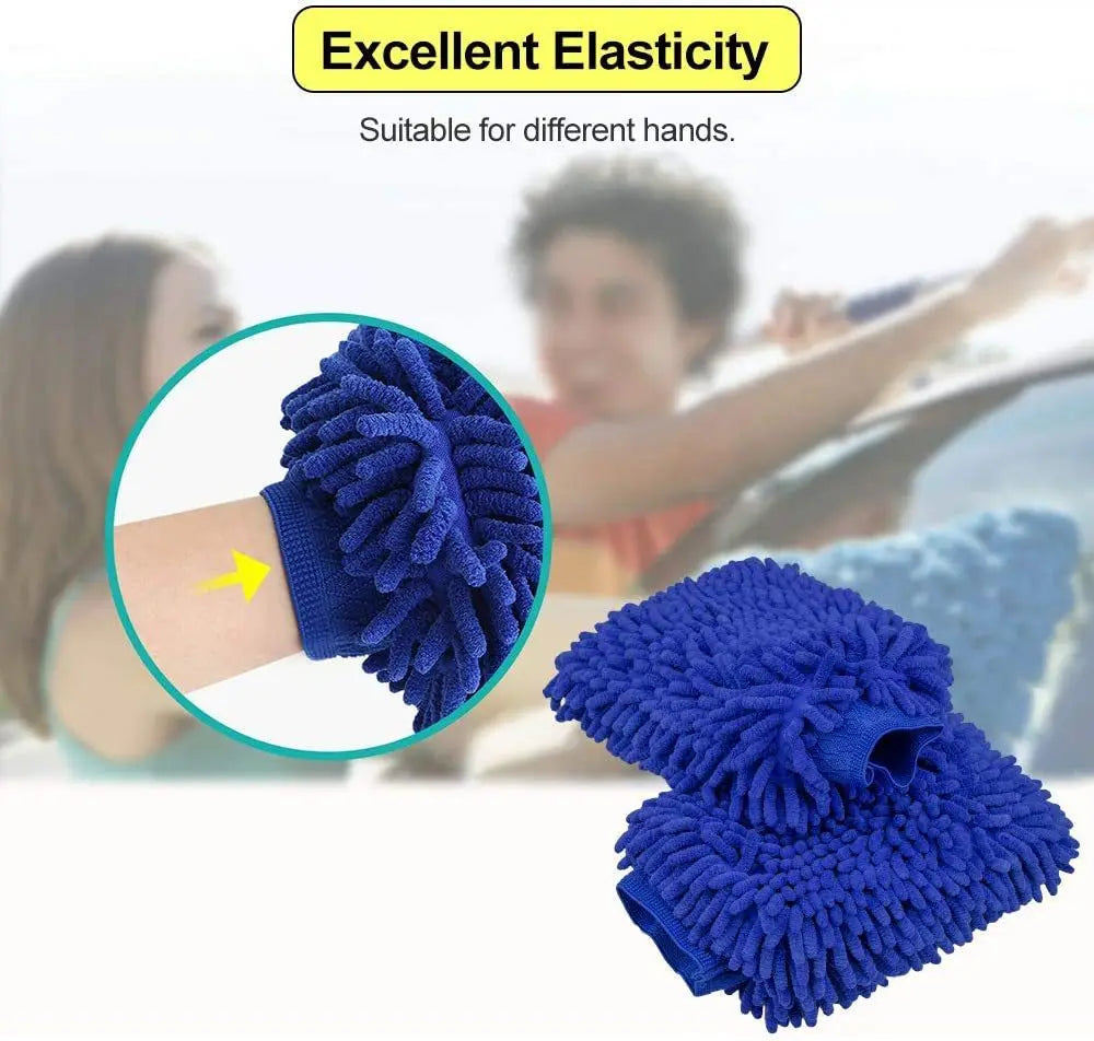 Car Wash Gloves Thickened Double-sided Chenille Glove Plush Rags Car Supplies Cleaning Tools Auto Acessories Car Detailing