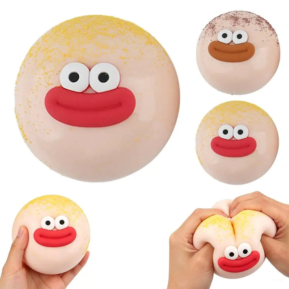Big Mouth Mantou Stress Relief Toy Squeeze Balls Stress-Relief Squishy Toys Slow Rebound Sensory Fidget Toys For Adults Kids ﻿