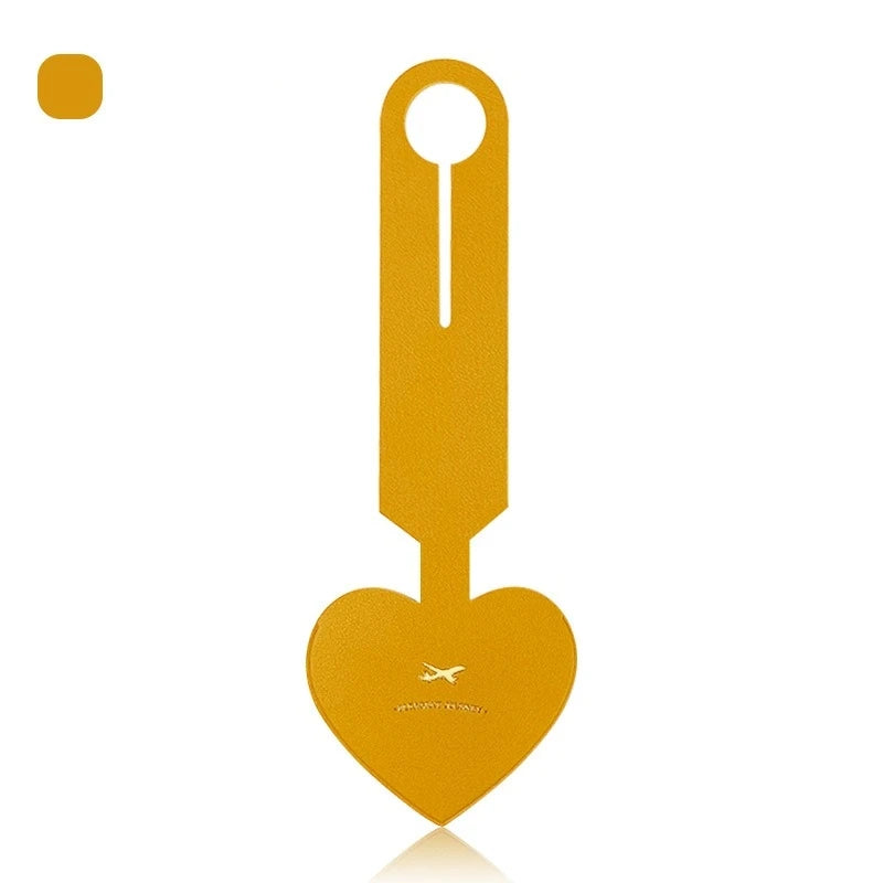 PU Heart Travel Luggage Tags Leather Solid Luggage Tags Luggage Boarding Tags Travel Accessories Packing Bags