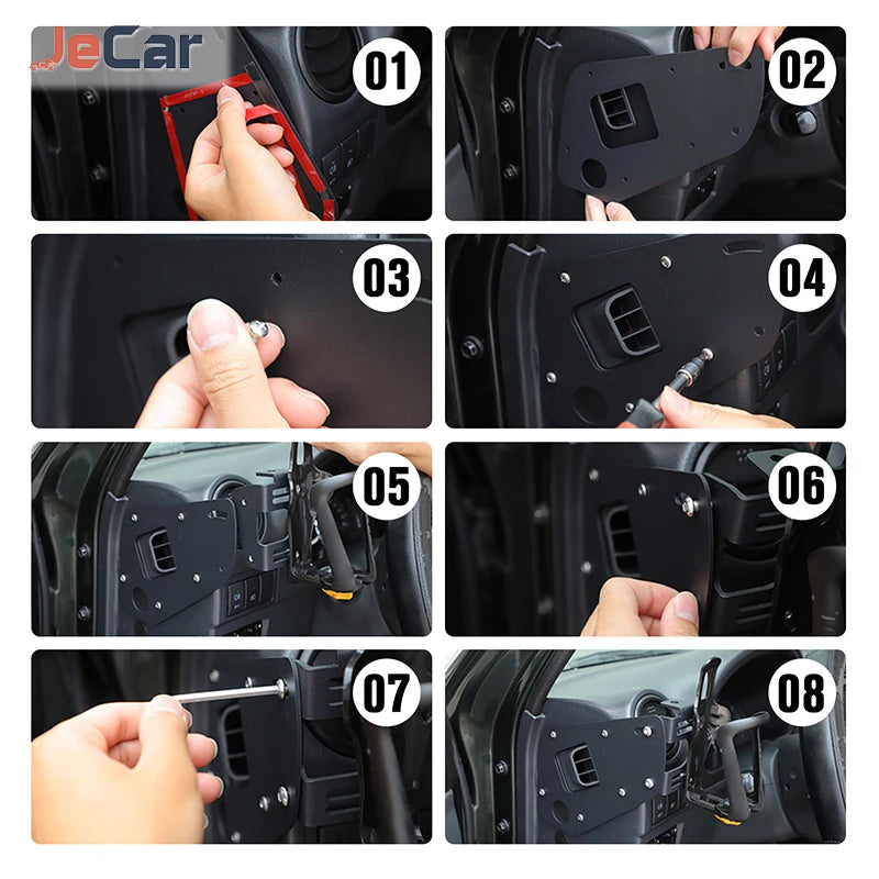 JeCar Aluminum Alloy Car Air Conditioner Vent Water Cup Holder Phone Bracket Stand For Suzuki Jimny 2007-2017 Car Accessories