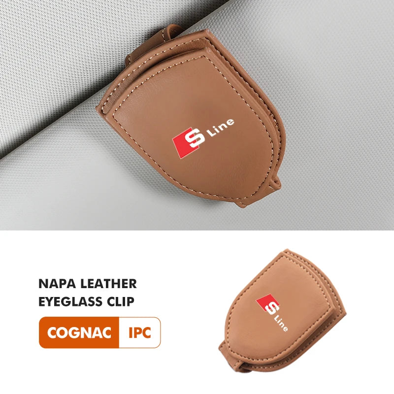 Car Sun Visor Glasses Universal Holder Clip Auto Accessories For Audi Quattro A4 A5 Q5 A1 Q7B6 B8 B7 B9 B5 A3 8P 8V 8L A6