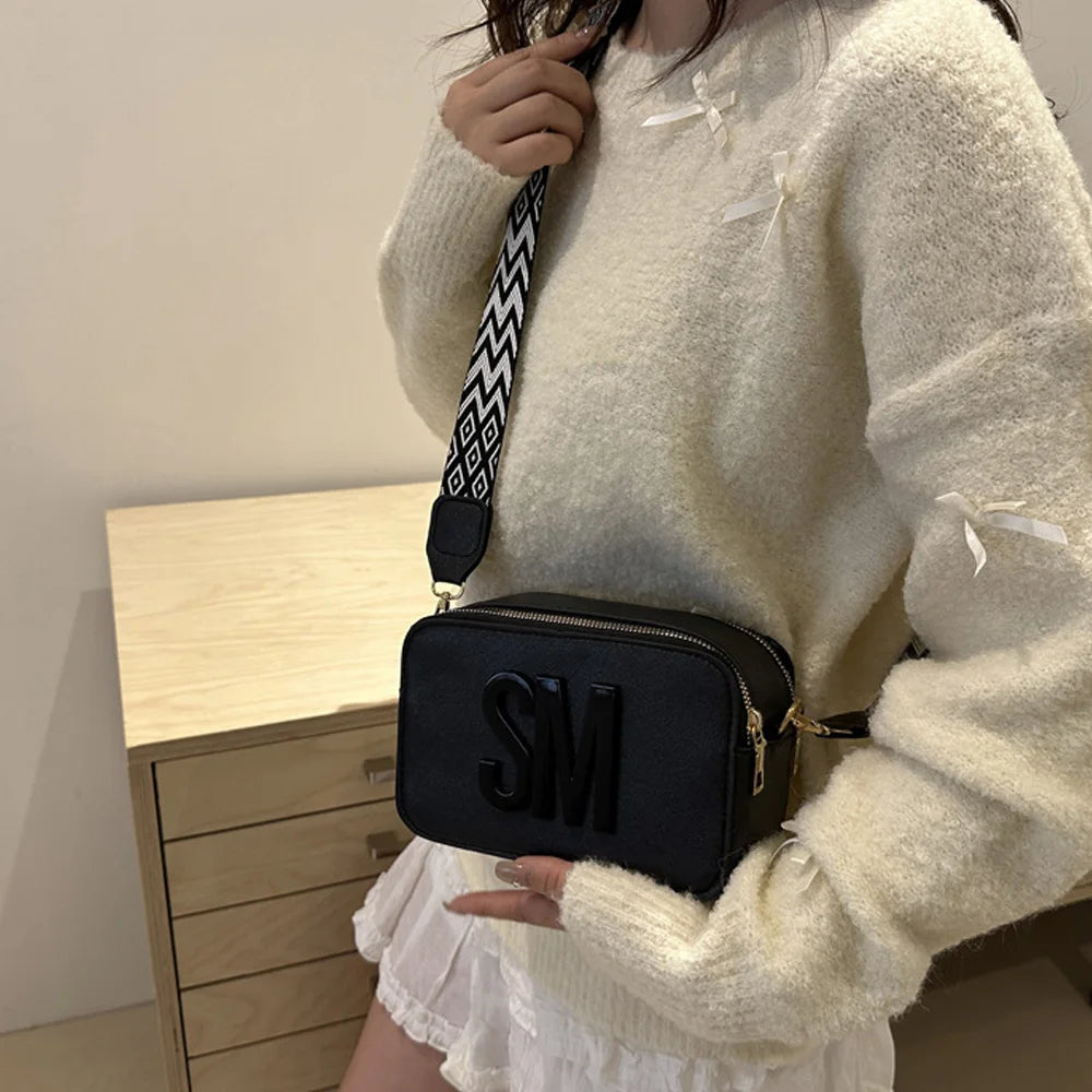 2026 Trendy Women's Bags: Casual, Versatile, Unique and Fashionable Bags, Small-Sized with Diverse Letters and Wide Shoulder Str