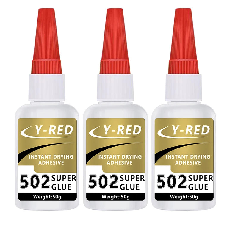 502 Super Strong Quick-Drying Adhesive, Strong Bond Liquid Glue 30-50g for Leather, Rubber, Wood, Metal, Plastic & Toys