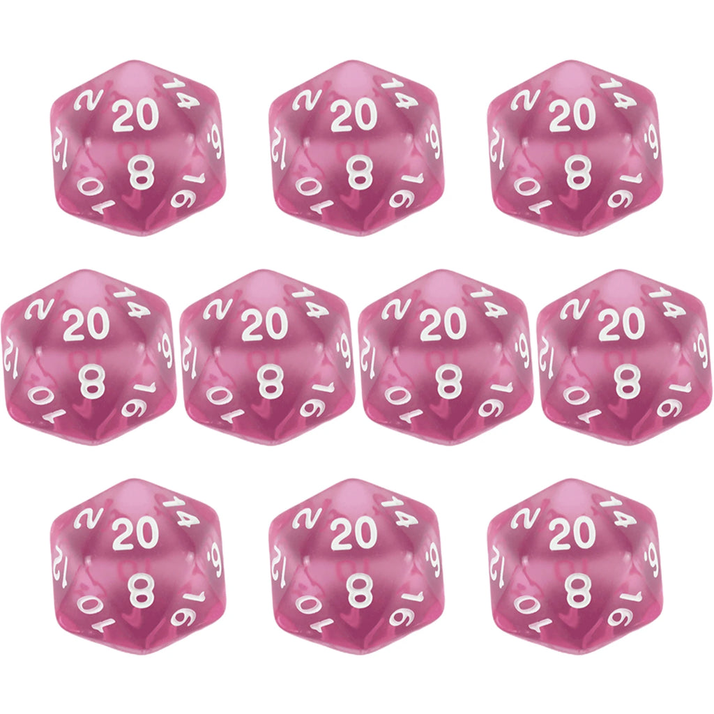 D20 Dice Set 10pcs/set Polyhedral 20 Sided Transparent Dice for Role Playing DND COC Entertainment Board Game