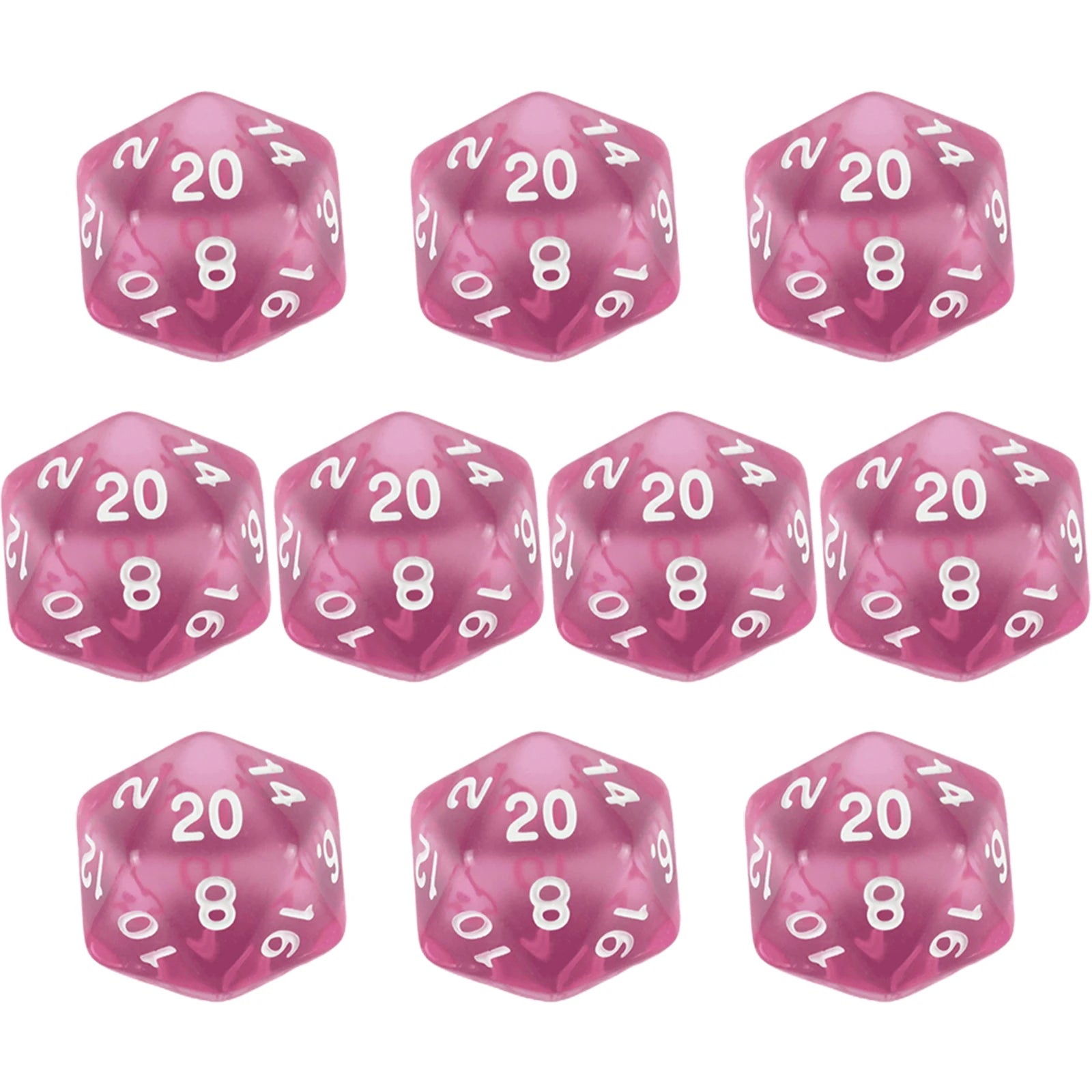 D20 Dice Set 10pcs/set Polyhedral 20 Sided Transparent Dice for Role Playing DND COC Entertainment Board Game