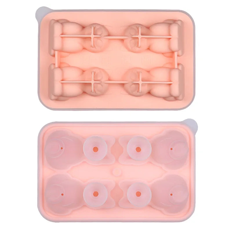 1PC 3D Cat Ice Block Mold Easy to Release Silicone Ice Hockey Device Household Kitchen Ice Making Mold Free of BPA