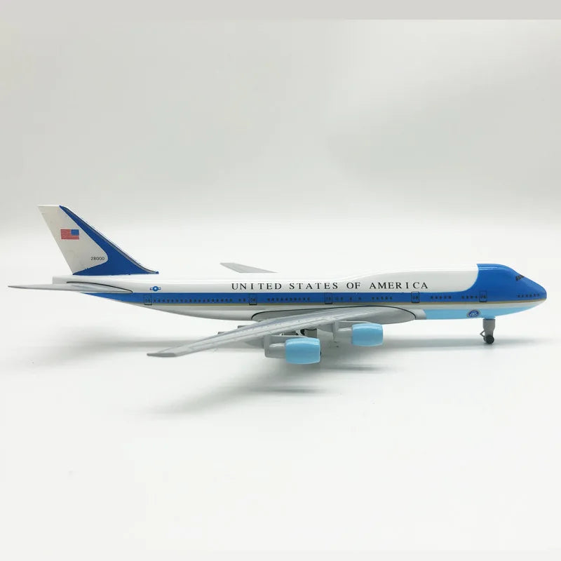 16cm/20cm Model Air Force One B747 Diecast Alloy Airplane Airlines Airways Aircraft  With Stand Landing Geer Collection Display