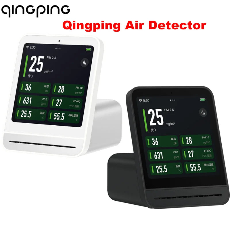 Qingping Air Detector 2 Smart Home Touch Screen Control Temperature Humidity Sensor CO2 PM2.5 Quality Monitor Mi Home APP CN