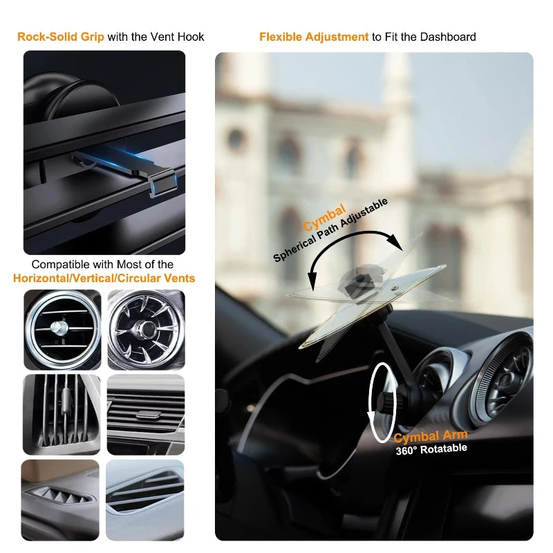 Universal Car Air Vent Musical Car Decor Mini Percussion Cymbals Dashboard Tapping Rhythm Drums Driving Accessory Unique Gift