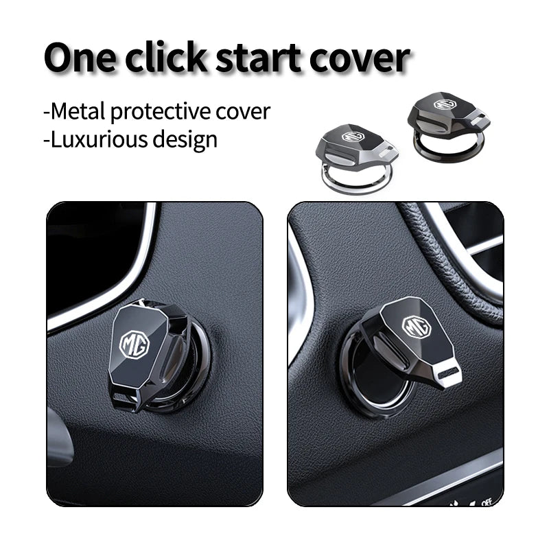Car One-Touch Start Button Cover Metal Start Case Accessories For Morris Garages MG 6 3 5 7 TF ZR ZS HS GS GT Hector RX5 RX8 350
