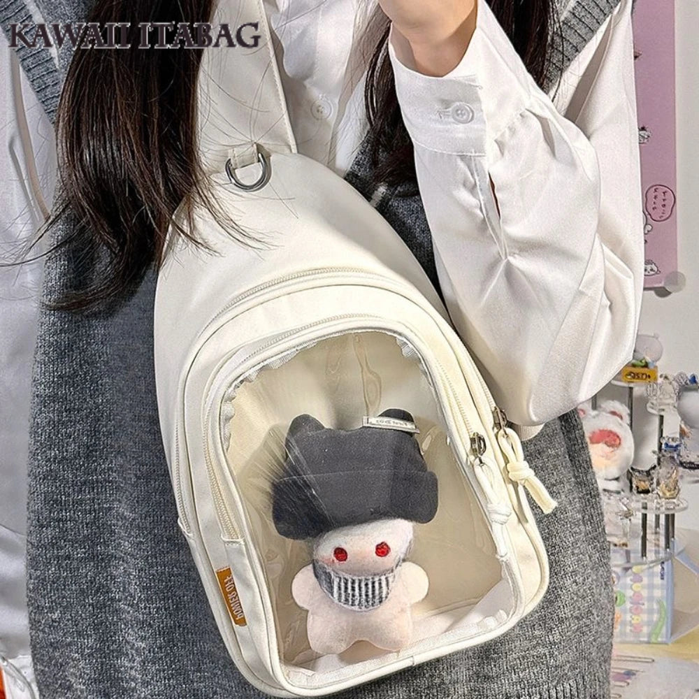 Kawaii Japanese Itabag Girls Soft Nylon Backpack Crossbody Bags 10CM Doll Ita Bag Women With Display Plate Cross Body Sling Bag