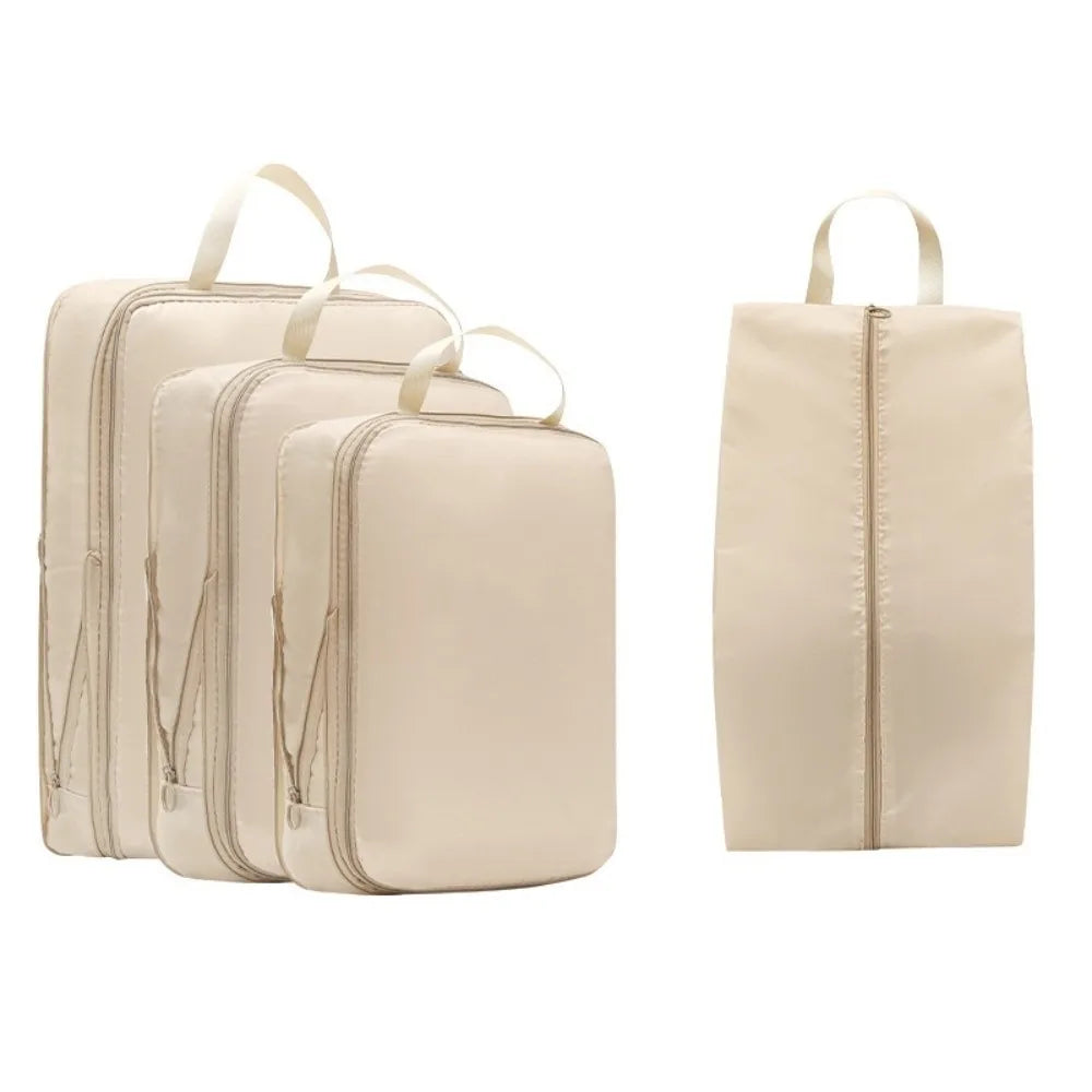 4pcs/set Large Capacity Luggage Compartment Packing Bag Lightweight Multifunctional Travel Storage Bag Cloth Separate