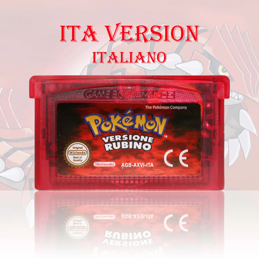GBA/GBC ITA Version Pokemon Rubino/Zaffiro/Smeraldo/Cristallo/Verde Game Cartridge Video Game Card High Quality with Battery