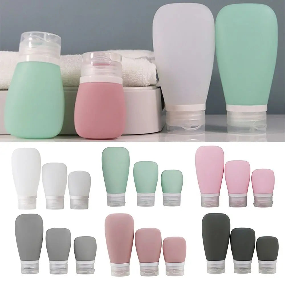 Silicone Travel Toiletry Bottles Leakproof Refillable Cosmetic Storage Containers 30/60/90ml Shampoo Container Lotion Bottles