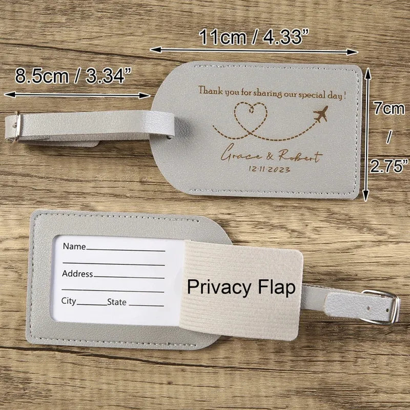 Gita Custom Logo Travel Bag Tags, Thickened PU Leather Luggage Tags, Boarding Passes, Wholesale Wedding Gifts