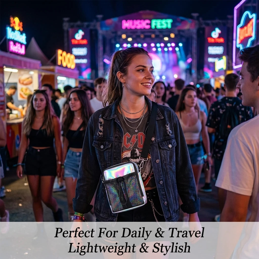 Waterproof Small Crossbody Bag Multi Pocket Shoulder Sling Bag Outdoor Travel Chest Bag with Mesh Pocket for Men Women