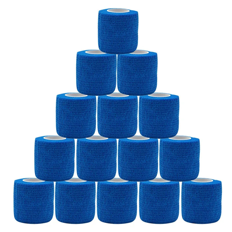 15pcs 2.5/5/7.5cm Colorful Sports Self Adhesive Elastic Breathable Sports Wrap Tape For Knee Pads Finger Ankle Aid Kit Pet Tool