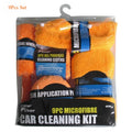 Car Wash Cleaning Set 9pcs Microfiber Towels Blush Sponge Wash Glove Polish Care Applicator Pads Auto Detailing Washing Tools