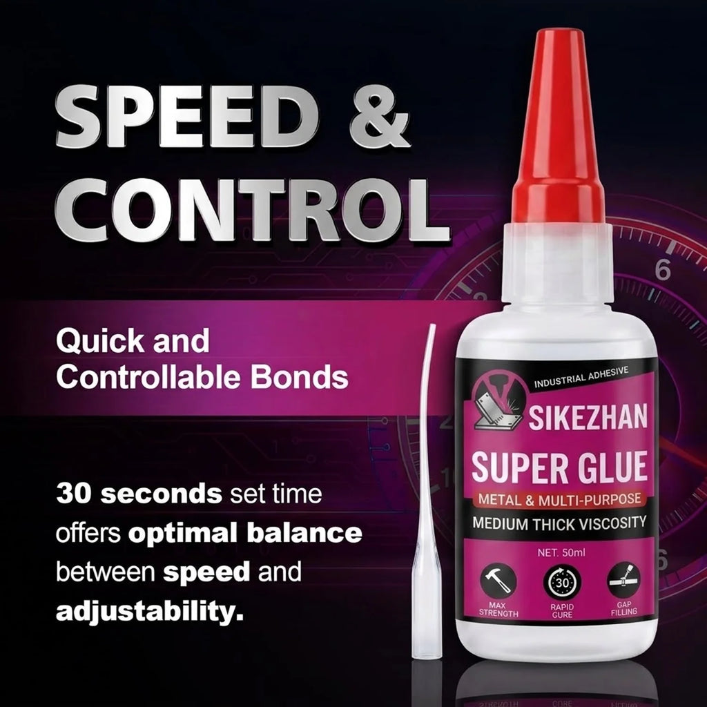 SIKEZHAN Super Glue Medium Thick CA Glue Cyanoacrylate Adhesive Wood Plastic Ceramic Metal 3D Printing PLA Repair Clear Bond