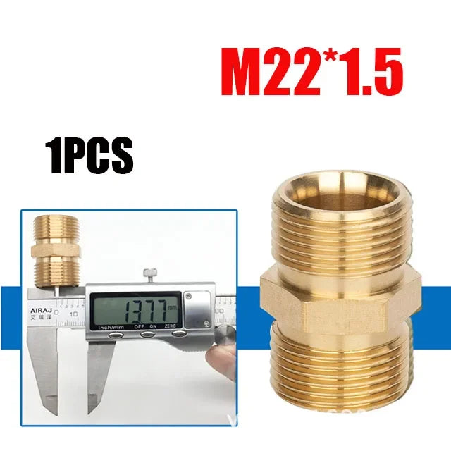 Reducing Brass Fitting 3/8" 1/2" M14 M18 M22 Thread Connector Male Female Adaptor Pressure Washer Gun Hose Connector