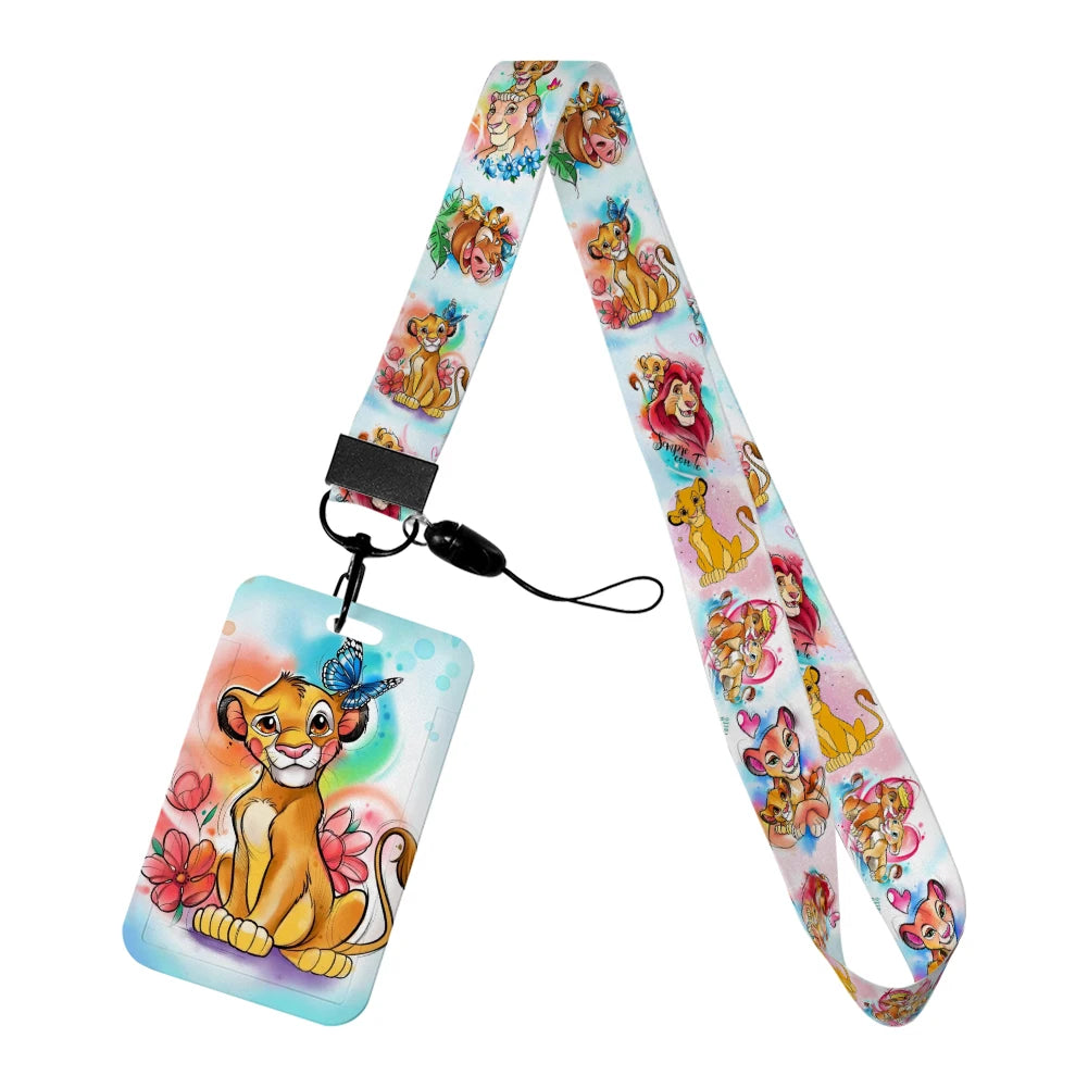 The Lion King Simba Disney Neck Strap Lanyard Movie Boys Card Cover Cartoon Badge Holder ID Card Students Hang Rope Gifts