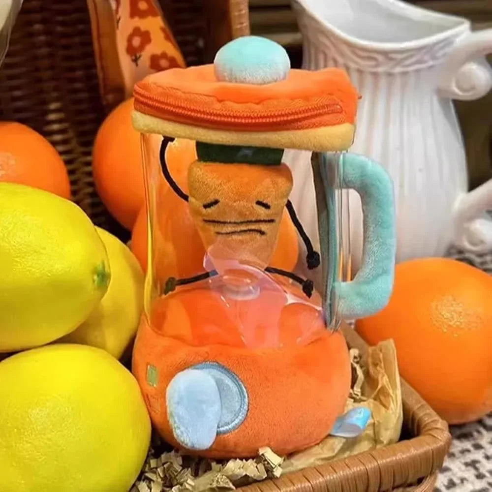 Cartoon Funny Carrot Juicer Plush Toy Drawstring Rotating Bag Pendants Carrot/Flower Blender Toy Stuffed Plush Toy Children Gift