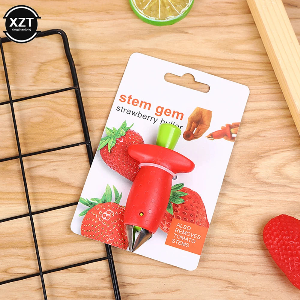 Household Strawberry Huller Creative Fruit Leaf Remover Gadget Tomato Stalks Corers Strawberry Knife Stem Remover Kitchen Tools