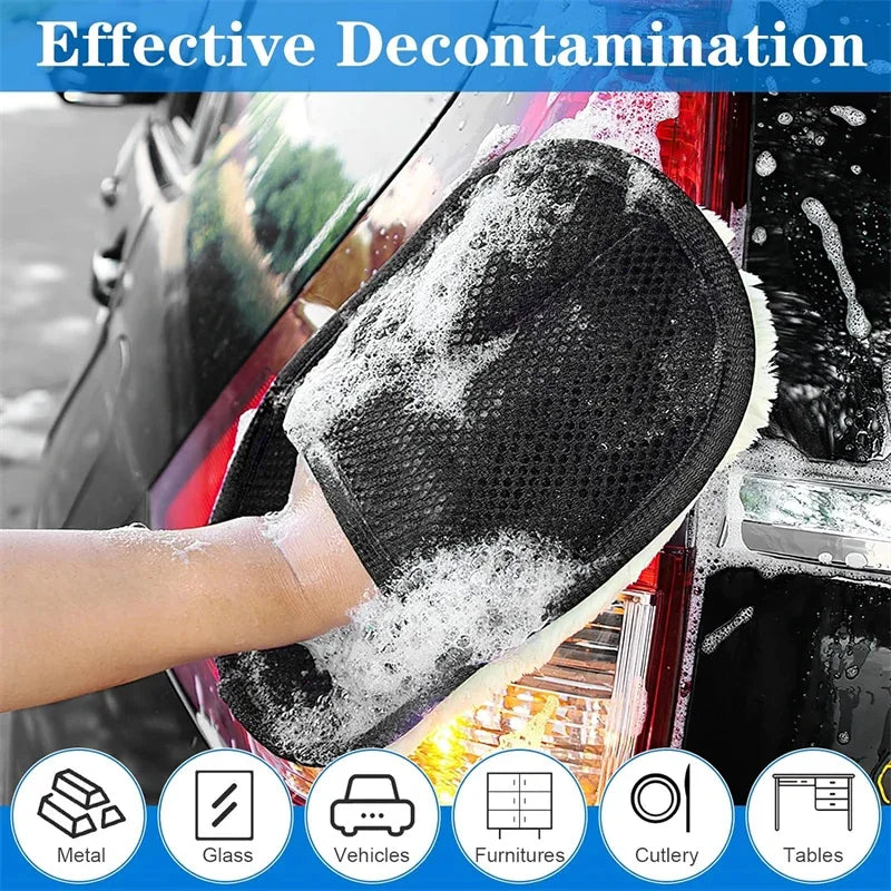 Microfiber Wool Soft Auto Car Washing Glove Cleaning Car Cleaning glove Motorcycle Washer Care Car paint Wash care tools