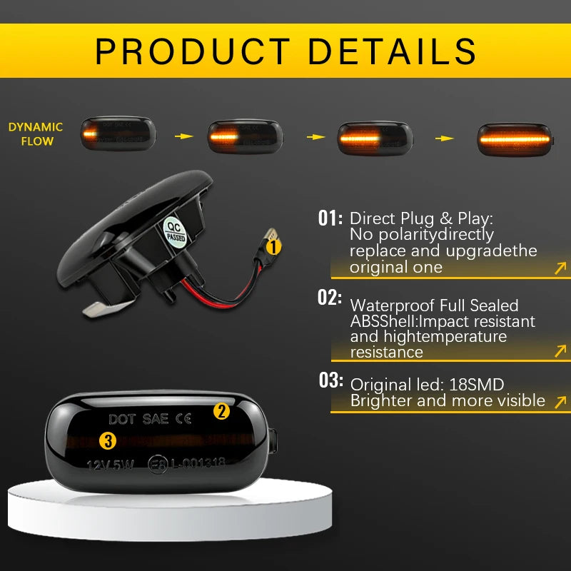 LED Front Fender Side Marker Light For Audi A3 S3 8P A4 S4 RS4 B6 B7 B8 A6 S6 RS6 C5 C7 C6 05-08 Turn Signal Light