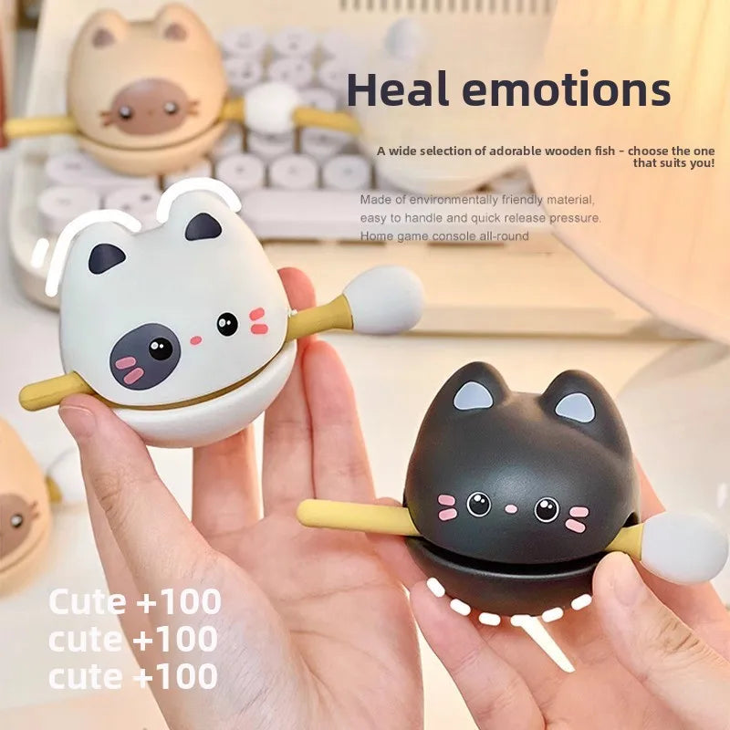 New-style stress-relief wooden fish striking calming ornament, popular netizen emotion-stabilizing toy, cute Buddhist-style