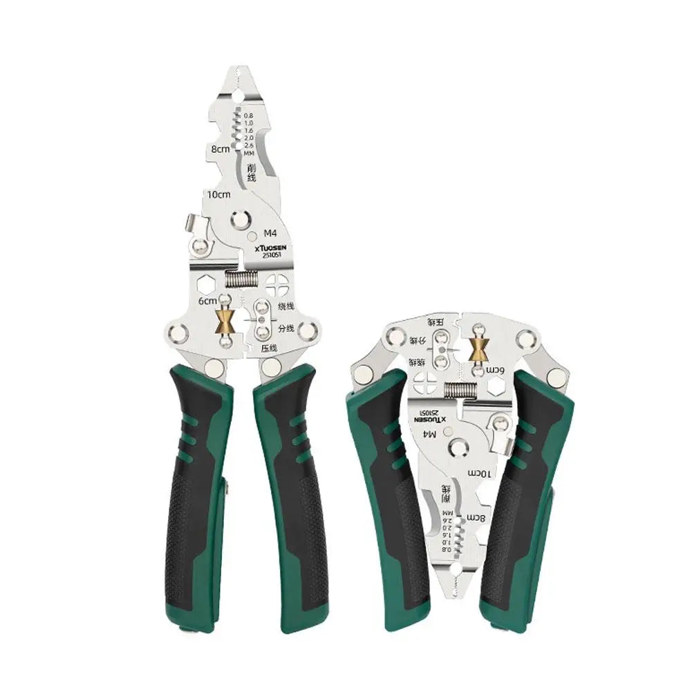 Multifunctional Wire Stripper & Voltage Tester Pliers Foldable Stainless Steel Electrician Tool With Live/Neutral Wire Detection