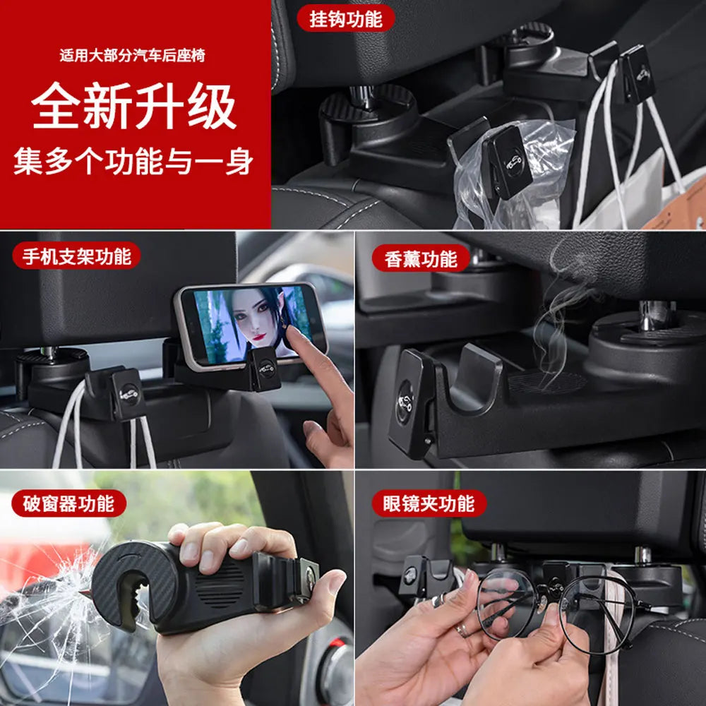 Car Hook Seat Back Multifunctional Hook Car Hidden Car Interior Phone Aromatherapy Holder Mobile Hook Hook T4O2