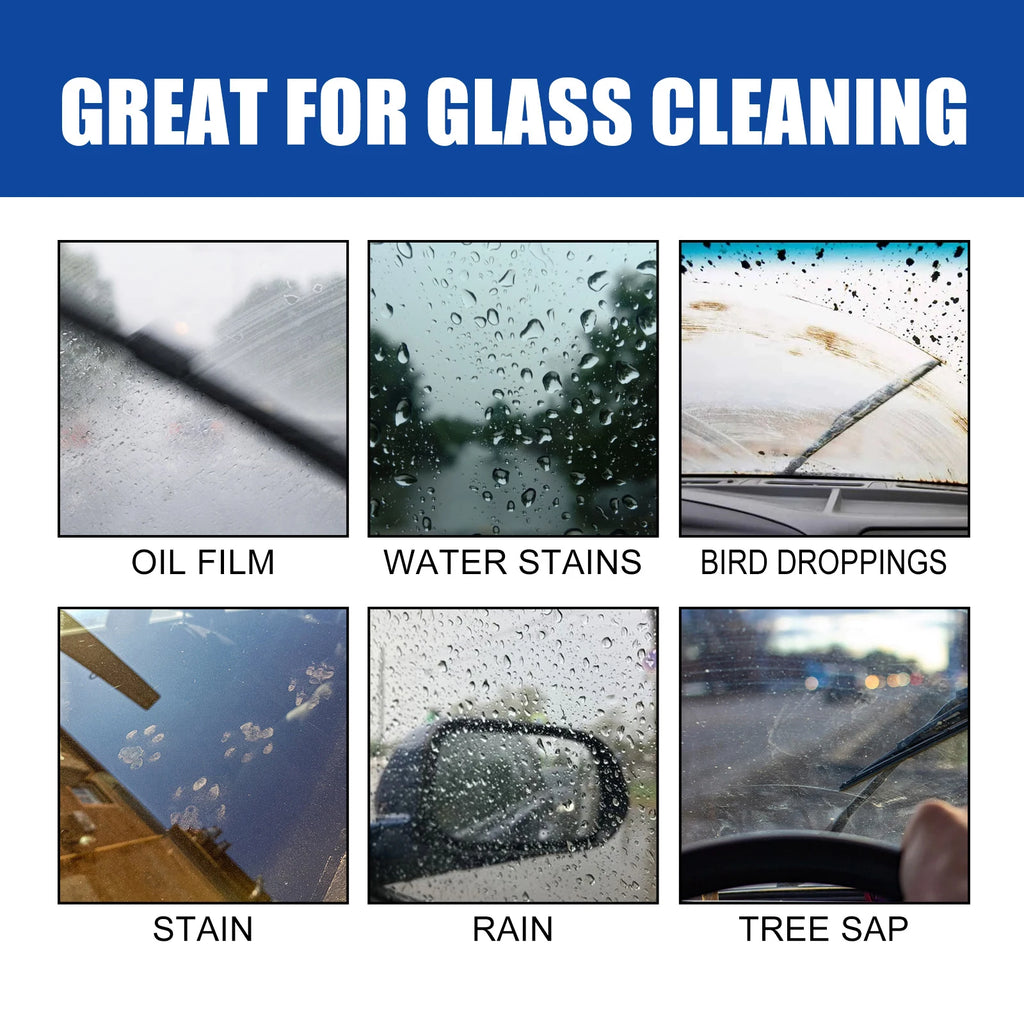 Car Glass Oil Film Remover Glass Polishing Compound Windshield Cleaner Car Glass Polishing Clear Window Auto Detailing
