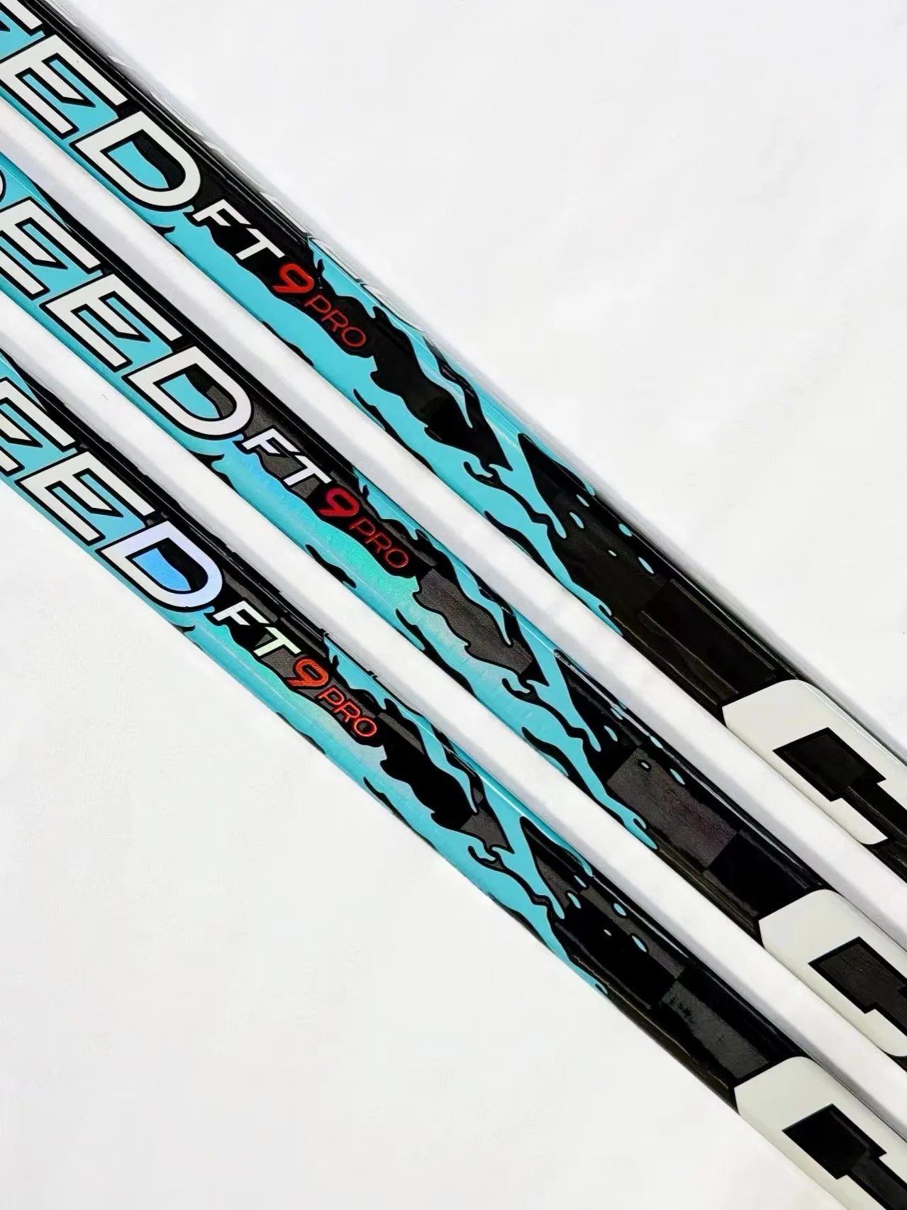 [2-Pack] Ft9  Ice Hockey Sticks Sky blueUltra-Light Carbon Fiber P29 And P28 Ice Hockey Stick 【No warranty】