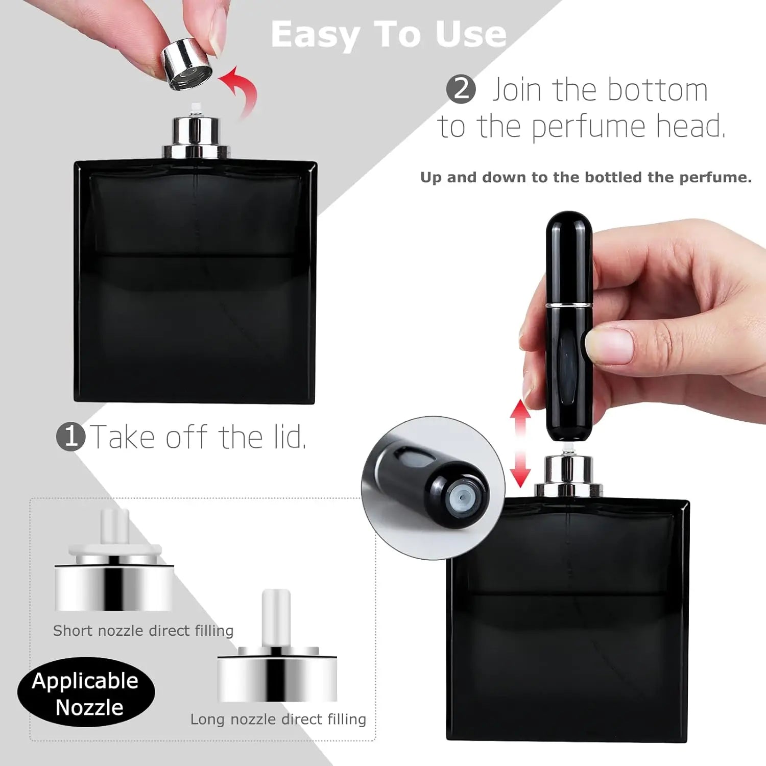 6Pcs 5ml Perfume Refillable Bottle Portable Mini Travel Spray Atomizer for Women, Pocket Cologne Dispenser