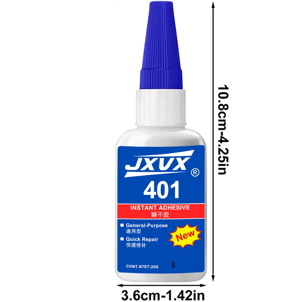 401 Super Glue,Cyanoacrylate (CA) Glue with Anti-Clog Caps & Precision Microtips For,Crafts,Furniture Shoe Ceramic Glass Plastic