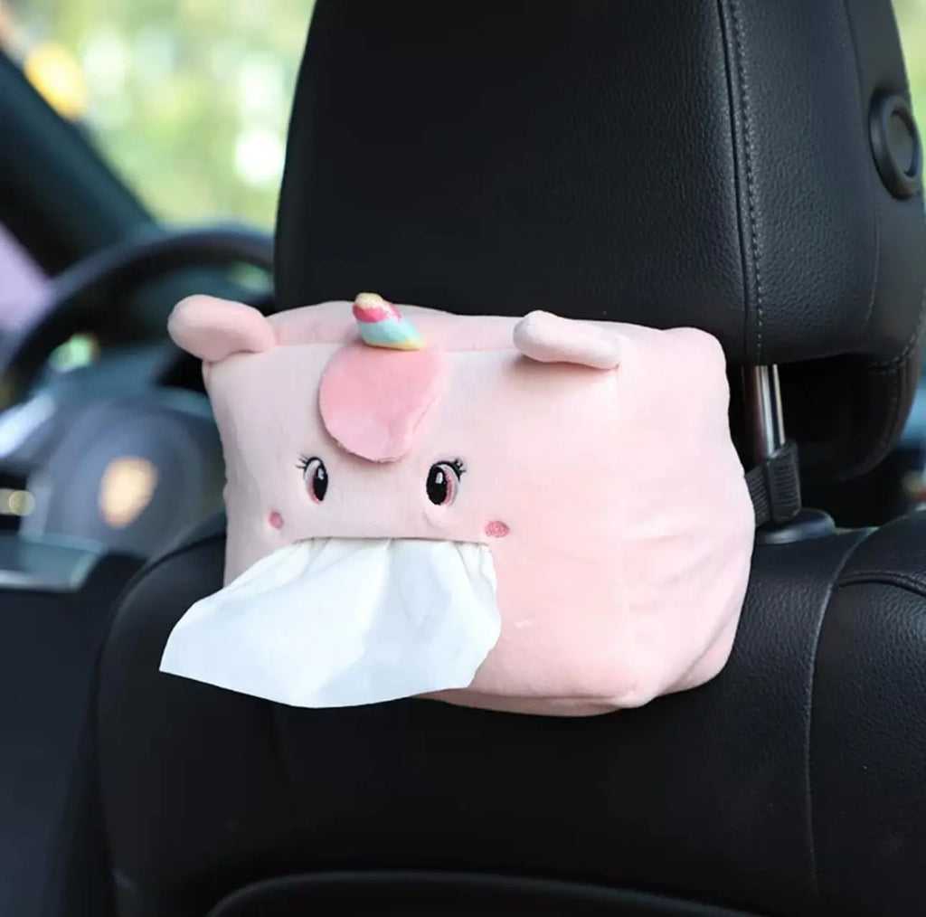 Car Cartoon Penguin Seatback Hanging Tissue Holder Armrest Box Decor