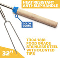 10 Pack 32 Inch Long Campfire Roasting Forks S'mores Kit For Marshmallows Hot Dog BBQ Skewers Outdoor Camping Fire Pit Tools